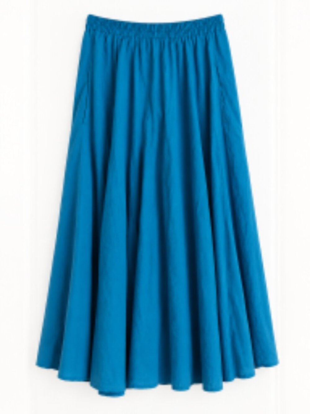 Vintage Two Potato Laguna Beach Blue USA Cotton Midi Skirt sz Medium